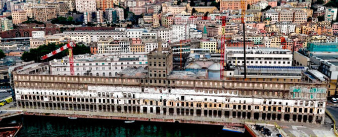 Grúas Sáez participa en la rehabilitación del histórico edificio Hennebique en Génova